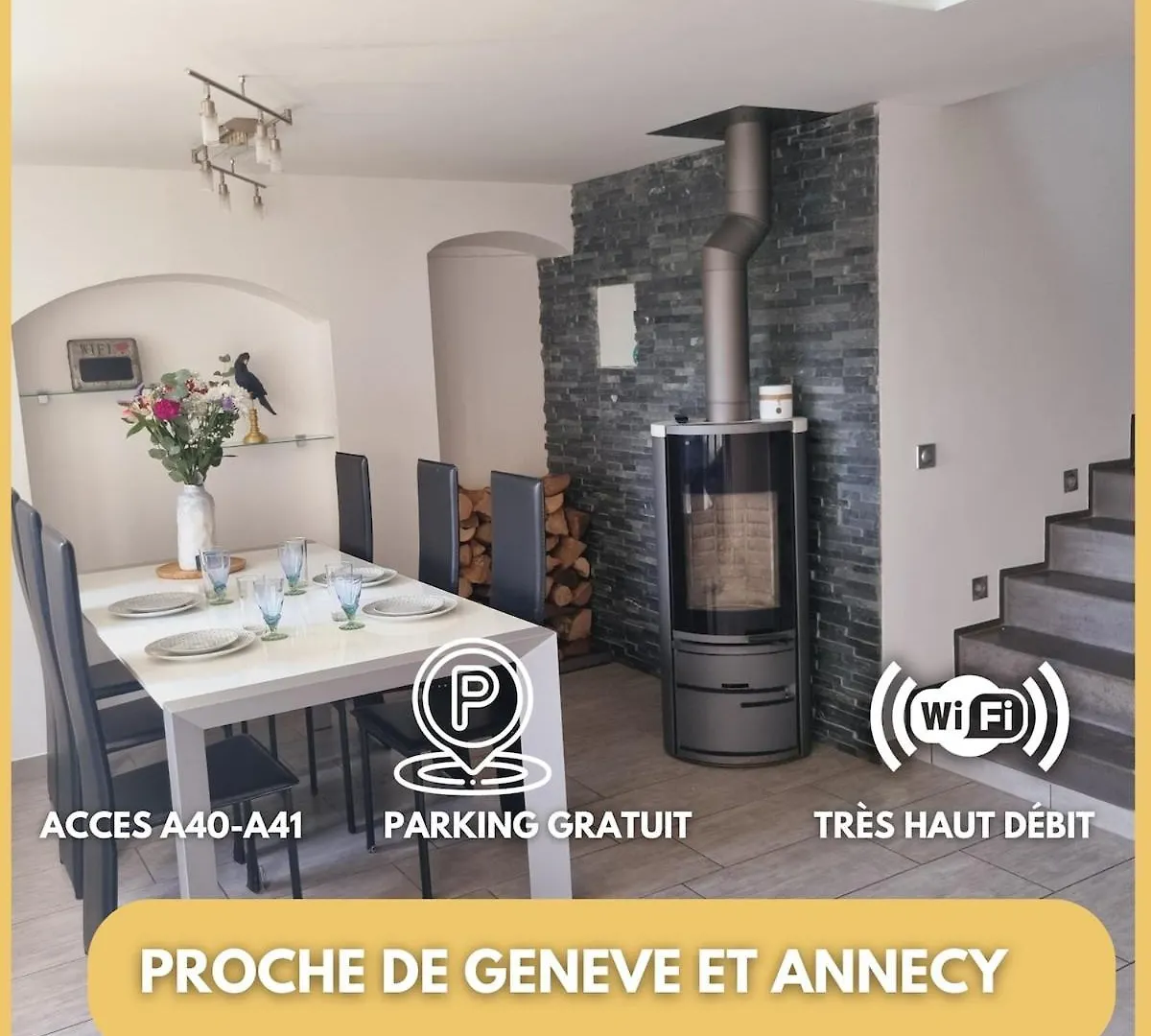 Le Beau-Mont Triplex Moderne Lit King Size Proche Geneve Lägenhet Presilly
